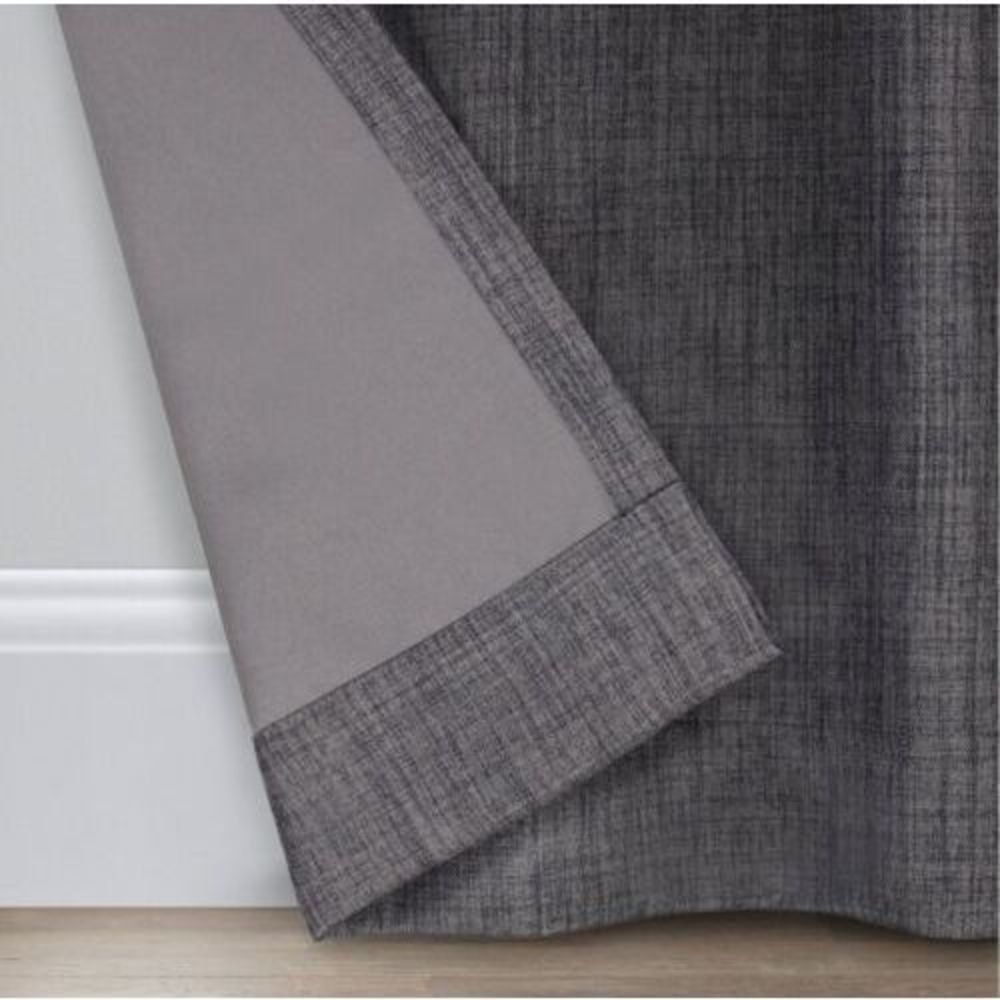 Eclipse 63"x52" Rowland Blackout Curtain Panel (One Panel) Charcoal - Picture 6 of 9